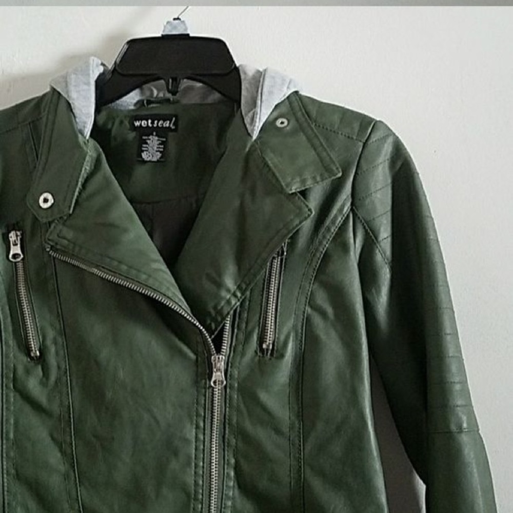 Olive Green leather Jacket
